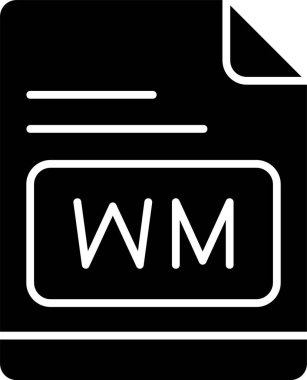 WM dosya simgesi, vektör basit illüstrasyon 