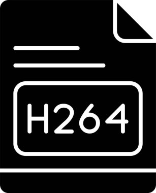 H264 dosya simgesi, vektör basit illüstrasyon 