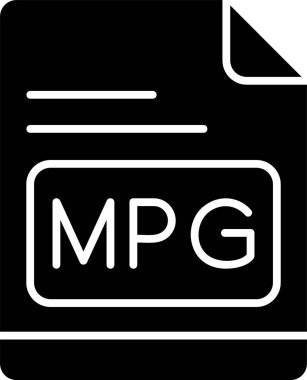 MPG dosya simgesi, vektör basit illüstrasyon