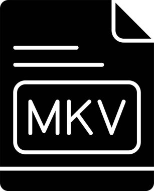 MKV dosya simgesi, vektör basit illüstrasyon 