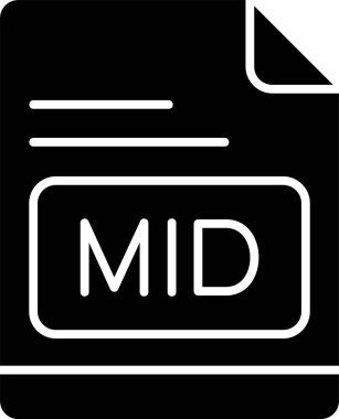 MID dosya simgesi, vektör basit illüstrasyon 