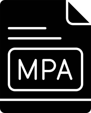 MPA dosya simgesi, vektör basit illüstrasyon 