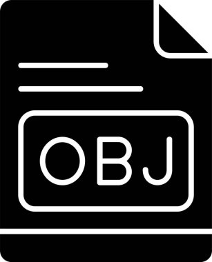 OBJ dosya simgesi, vektör basit illüstrasyon 