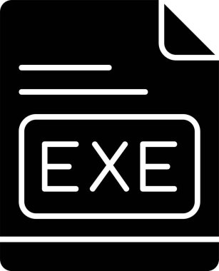 EXE dosya simgesi, vektör basit illüstrasyon 