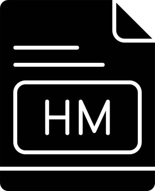 HM dosya simgesi, vektör basit illüstrasyon 