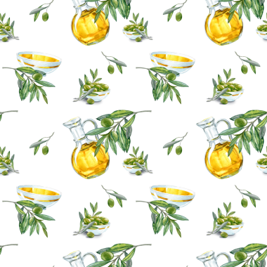 Zeytinyağı Hasat Aquqrelle temalı ambalaj kağıdı.