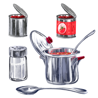 Paslanmaz çelik yemek takımı.