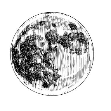 Kara çizim Ay Eli çizimi