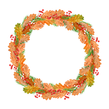 Şükran Günü Teması 'ndan suluboya Vignette. Aquarelle 'in şenlikli sunumlar çerçevesi