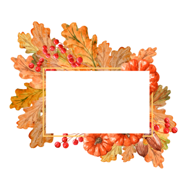 Sonbahar Sancağının suluboya yaprakları. Şükran Günü adaklarının el çizimi