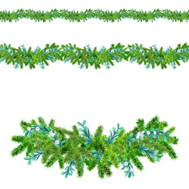 Yeni yıl dekorasyonu için çelenk ve böğürtlenli yeşil çelenk. El yapımı ladin dalları ve böğürtlen. Noel dekoru. Kartlar için firavun çelengi mevsimlik süsleri. Kış enerjisiyle Noel için suluboya çizimi