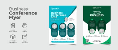 Düzenlenebilir a4 modern iş konferansı broşürü şürü