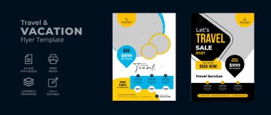 kurumsal tatil seyahati broşürü, düzenlenebilir promosyon yıllık rapor, kapak, broşür şürü ile 2 şablon