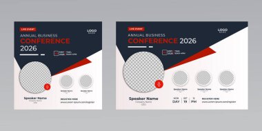 Modern iş stratejisi sosyal medya web pankartı şablonu için canlı Webinar daveti