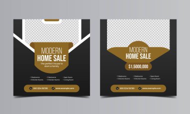 Gayrimenkul sosyal medya post instagram web pankartı düzenleme şablonu