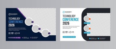 yaratıcı davetiye web sayfası canlı konferans broşürü sosyal medya tasarımı. webinar iş stratejileri atölyesi, eğitim ve poster şablonu