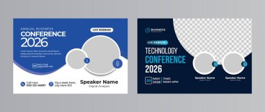 yaratıcı davetiye web sayfası canlı konferans broşürü sosyal medya tasarımı. webinar iş stratejileri atölyesi, eğitim ve poster şablonu