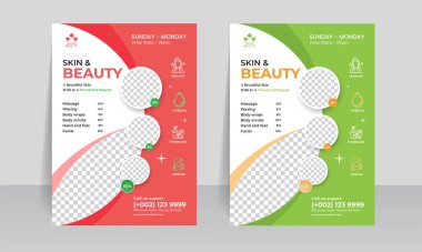 Güzellik ve kaplıca tasarım şablonu. Tedavili spa merkezi posteri veya premium tarzı tasarım