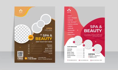 Güzellik ve kaplıca tasarım şablonu. Tedavili spa merkezi posteri veya premium tarzı tasarım