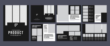 Minimalist şirket ürünü katalog broşürü tasarım şablonu, temiz mobilya veya moda koleksiyonu katalogu broşürü yaratıcı plan veya fiyat listesi