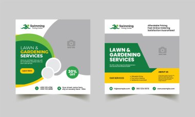 Bahçe bahçesi ya da bahçe düzenlemesi sosyal medya paylaşımı ve tanıtım web afişi reklamları posterleri şablonu