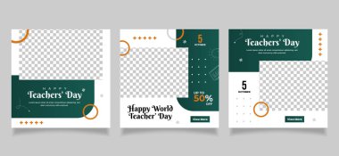 Mutlu öğretmenler günü sosyal medya instagram şablonu