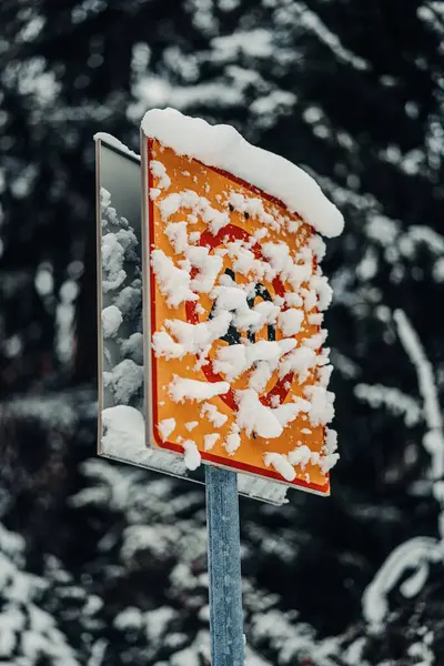Rovaniemi, Laponya 'da kışın 40 km hız yapan turuncu sokak tabelası