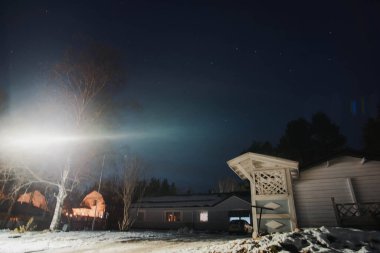 Gece gökyüzü Rovaniemi, Laponya 'da