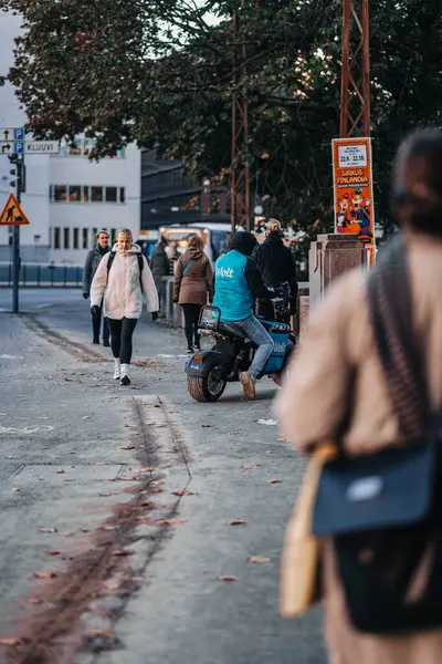 17 Ekim 2023 'te Finlandiya' nın Helsinki kentinde Laponya 'ya giderken iki günlük bir yolculukta çekilmiş..