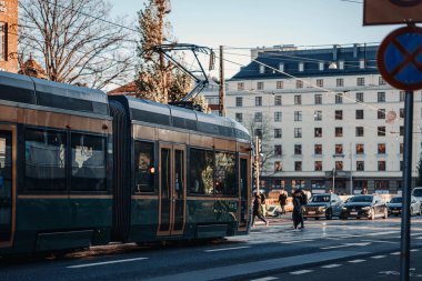 17 Ekim 2023 'te Finlandiya' nın Helsinki kentinde Laponya 'ya giderken iki günlük bir yolculukta çekilmiş..