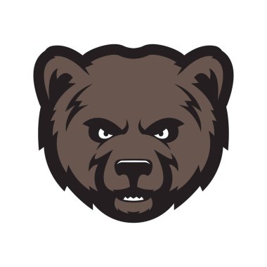 Siyah ve beyaz ayı baş illüstrasyon vektör tasarımı