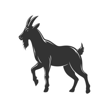 Dağ keçisi silueti illüstrasyon vektör tasarımı