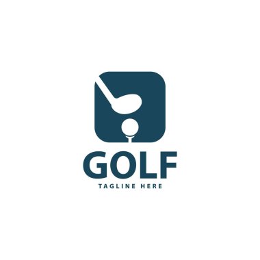 Çerçeve logo vektör tasarımında basit golf