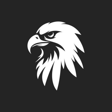 Kartal başlı siluet çizim vektör tasarımı