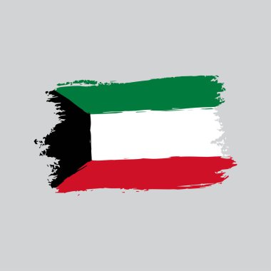 Fırça biçimli çerçeve içinde kuveyt bayrağı