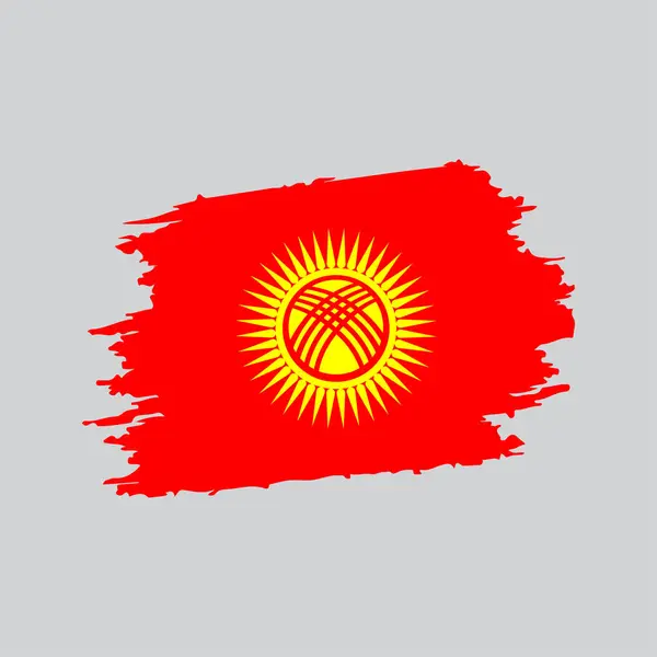 Fırça şekli çerçevesinde Kirgizistan ulusal bayrağı