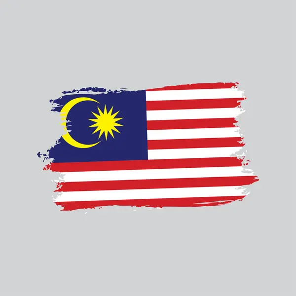 Fırça biçimli çerçeve içinde malezya bayrağı