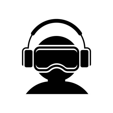 Beyaz arkaplanda sanal gerçeklik vektörü çizimi