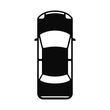 Beyaz arkaplanda araba siluetinin vektör illüstrasyonu