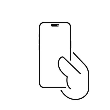 Beyaz arkaplanda Monoline akıllı telefon vektör çizimi