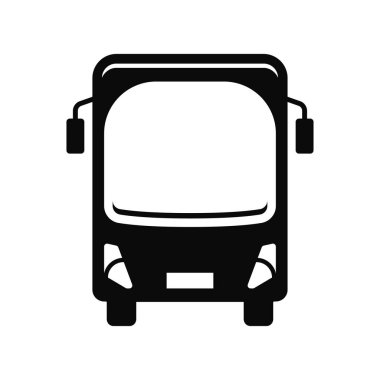 Beyaz arkaplanda otobüs silueti vektör çizimi