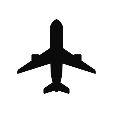 Beyaz arkaplanda uçak silueti vektör çizimi