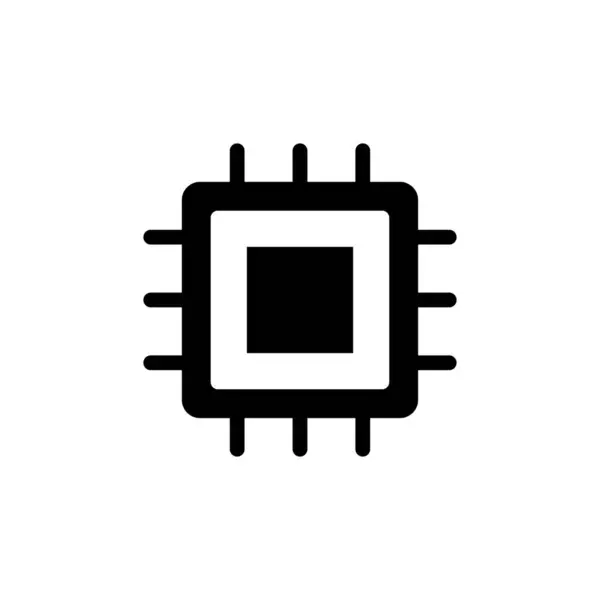 Elektronik Çip Vektörü Beyaz Arkaplanda İzole Edildi