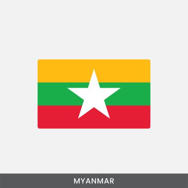 Myanmar ulusal bayrak vektör tasarımı
