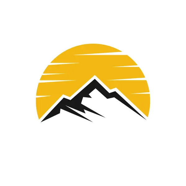 Gün batımı ve dağlar illüstrasyon vektör tasarımı