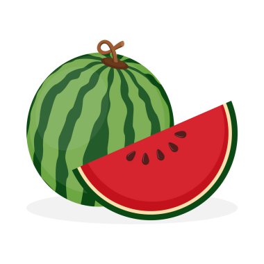 Beyaz arka planda taze karpuz