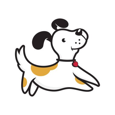 Çizgi sanatı stili vektör tasarımlı şirin köpek çizimi