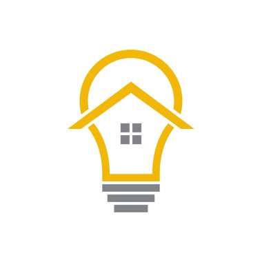 Bu ev ışığı logosu emlak, mimari, konaklama vs. için uygundur.