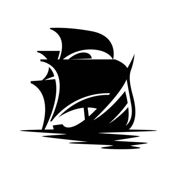 Yelkenli gemi illüstrasyon vektör tasarımı