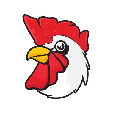 Tavuk başlı vektör grafikleri, logolar, restoran maskotları, fast food ve diğer şeyler için uygun.